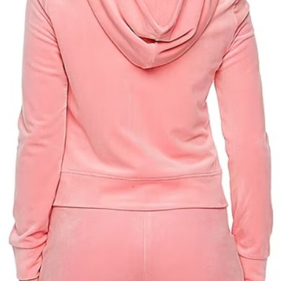 Juicy Couture Pink Velour Tracksuit, 2 pieces, Zip Hoodie Jacket & Pants, Size S - Picture 2 of 9